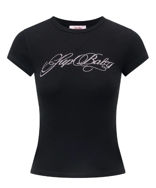 SUPPLIER(サプライヤー)の「A'GEM/9 × .kom 『SUPPLIER/サプライヤー』 Rhinestone Baby Logo Tee/ラインストーンベビーロゴTシャツ(Tシャツ/カットソー・レディース・ホワイト/ブラック/ライトピンク・S)」の5枚目の写真