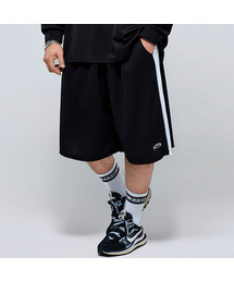 P2611 クールメッシュパイピングバミューダパンツ [ブラック]