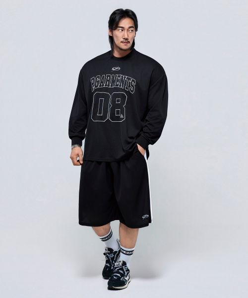 PHYSICAL GARMENTS（フィジカルガーメンツ）の「P2611 クールメッシュパイピングバミューダパンツ [ブラック]（スウェットパンツ・レディース・ブラック・1/2）」の4枚目の写真