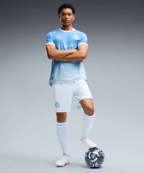 PUMA(プーマ)の「PUMA プーマ メンズ マンチェスターシティ FC ショーツ(その他パンツ・メンズ・ライトブルー/ブラック系その他・LARGE/MEDIUM/SMALL/X-LARGE)」の2枚目の写真