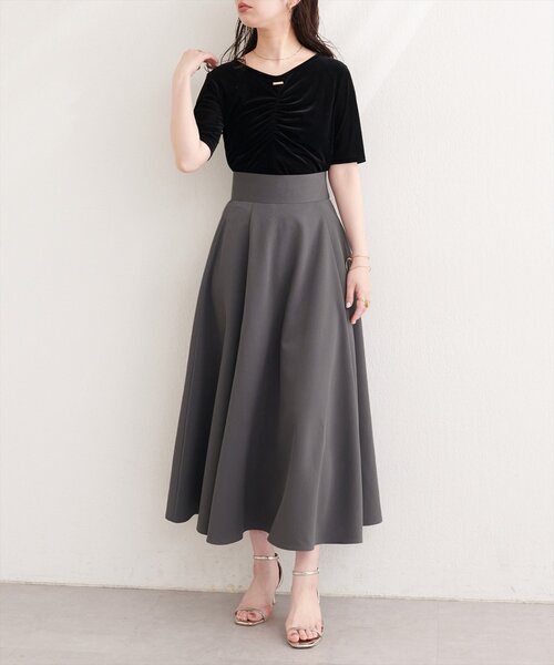 natural couture(ナチュラルクチュール)の「ハイウエストサーキュラースカート(スカート・レディース・ミント/チャコールグレー/チェック/アイボリー・FREE)」の18枚目の写真