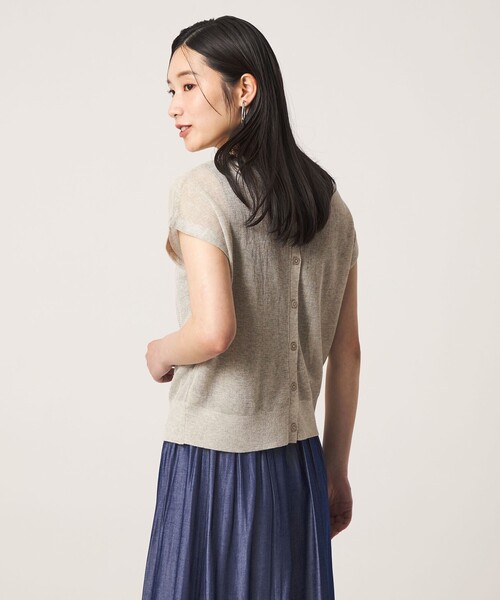 A DAY IN THE LIFE UNITED ARROWS(アデイインザライフユナイテッドアローズ)の「シアーリブ フレンチスリーブニット 2WAY ‐ウォッシャブル‐ <A DAY IN THE LIFE>(ニット/セーター・レディース・レッド/ナチュラル/ライトグレー/ネイビー・FREE)」の22枚目の写真