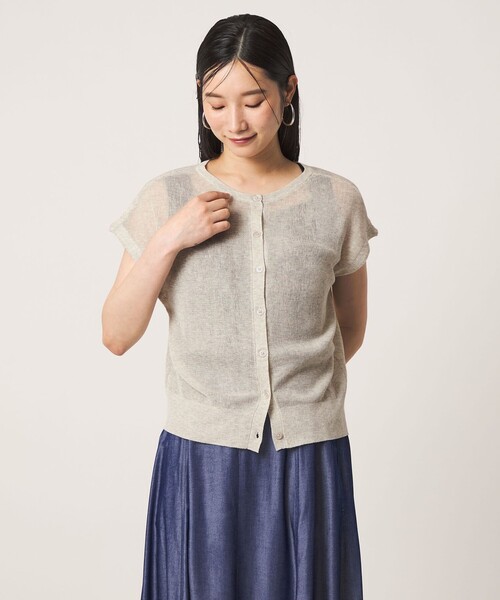 A DAY IN THE LIFE UNITED ARROWS(アデイインザライフユナイテッドアローズ)の「シアーリブ フレンチスリーブニット 2WAY ‐ウォッシャブル‐ <A DAY IN THE LIFE>(ニット/セーター・レディース・レッド/ナチュラル/ライトグレー/ネイビー・FREE)」の21枚目の写真