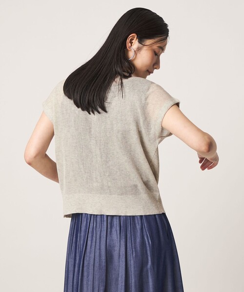 A DAY IN THE LIFE UNITED ARROWS(アデイインザライフユナイテッドアローズ)の「シアーリブ フレンチスリーブニット 2WAY ‐ウォッシャブル‐ <A DAY IN THE LIFE>(ニット/セーター・レディース・レッド/ナチュラル/ライトグレー/ネイビー・FREE)」の20枚目の写真