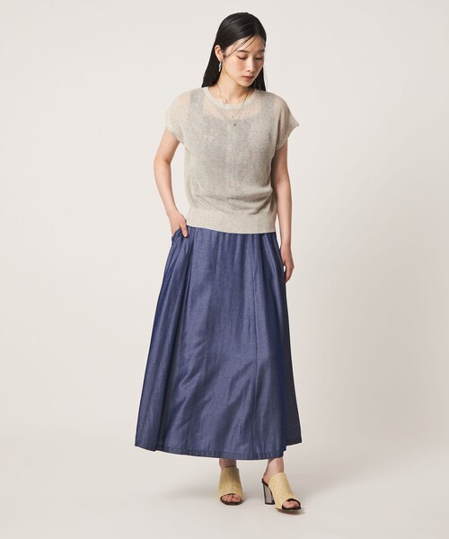 A DAY IN THE LIFE UNITED ARROWS(アデイインザライフユナイテッドアローズ)の「シアーリブ フレンチスリーブニット 2WAY ‐ウォッシャブル‐ <A DAY IN THE LIFE>(ニット/セーター・レディース・レッド/ナチュラル/ライトグレー/ネイビー・FREE)」の19枚目の写真