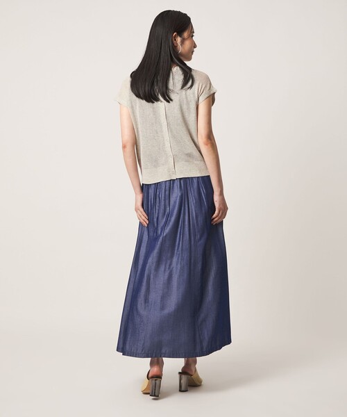 A DAY IN THE LIFE UNITED ARROWS(アデイインザライフユナイテッドアローズ)の「シアーリブ フレンチスリーブニット 2WAY ‐ウォッシャブル‐ <A DAY IN THE LIFE>(ニット/セーター・レディース・レッド/ナチュラル/ライトグレー/ネイビー・FREE)」の18枚目の写真