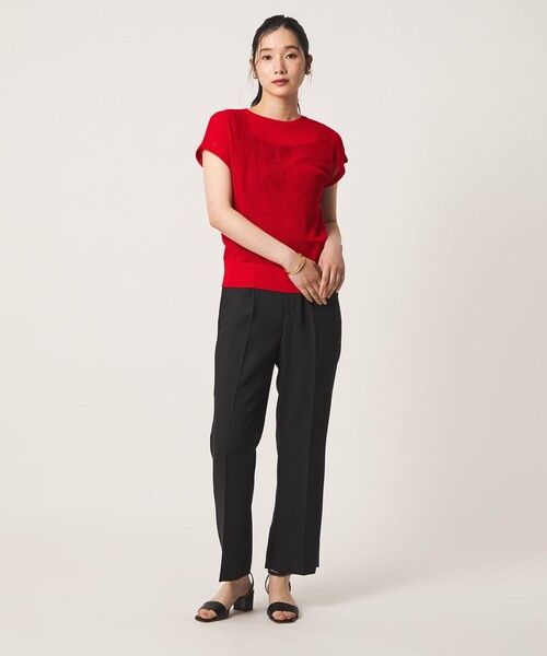 A DAY IN THE LIFE UNITED ARROWS(アデイインザライフユナイテッドアローズ)の「シアーリブ フレンチスリーブニット 2WAY ‐ウォッシャブル‐ <A DAY IN THE LIFE>(ニット/セーター・レディース・レッド/ナチュラル/ライトグレー/ネイビー・FREE)」の16枚目の写真