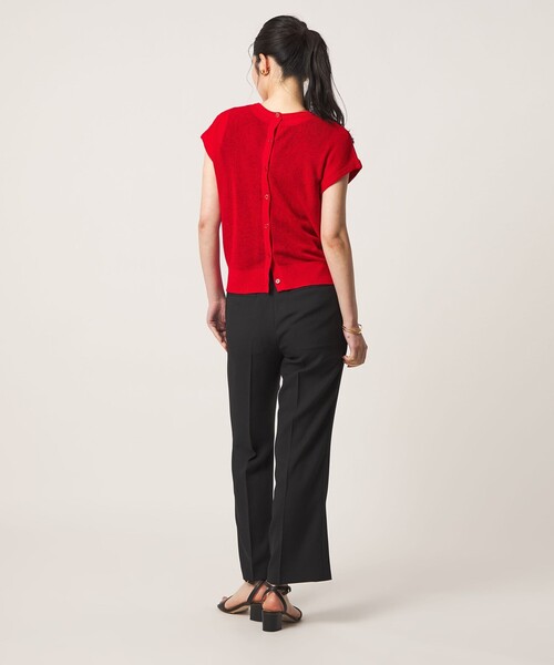 A DAY IN THE LIFE UNITED ARROWS(アデイインザライフユナイテッドアローズ)の「シアーリブ フレンチスリーブニット 2WAY ‐ウォッシャブル‐ <A DAY IN THE LIFE>(ニット/セーター・レディース・レッド/ナチュラル/ライトグレー/ネイビー・FREE)」の15枚目の写真