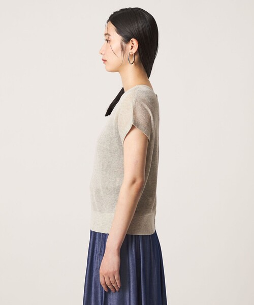 A DAY IN THE LIFE UNITED ARROWS(アデイインザライフユナイテッドアローズ)の「シアーリブ フレンチスリーブニット 2WAY ‐ウォッシャブル‐ <A DAY IN THE LIFE>(ニット/セーター・レディース・レッド/ナチュラル/ライトグレー/ネイビー・FREE)」の13枚目の写真