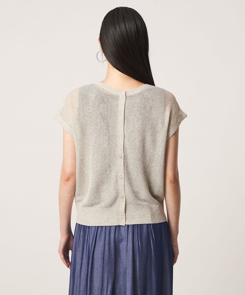 A DAY IN THE LIFE UNITED ARROWS(アデイインザライフユナイテッドアローズ)の「シアーリブ フレンチスリーブニット 2WAY ‐ウォッシャブル‐ <A DAY IN THE LIFE>(ニット/セーター・レディース・レッド/ナチュラル/ライトグレー/ネイビー・FREE)」の12枚目の写真