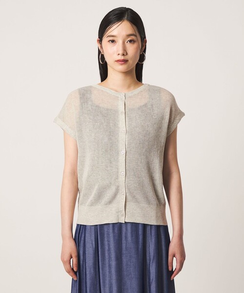 A DAY IN THE LIFE UNITED ARROWS(アデイインザライフユナイテッドアローズ)の「シアーリブ フレンチスリーブニット 2WAY ‐ウォッシャブル‐ <A DAY IN THE LIFE>(ニット/セーター・レディース・レッド/ナチュラル/ライトグレー/ネイビー・FREE)」の11枚目の写真