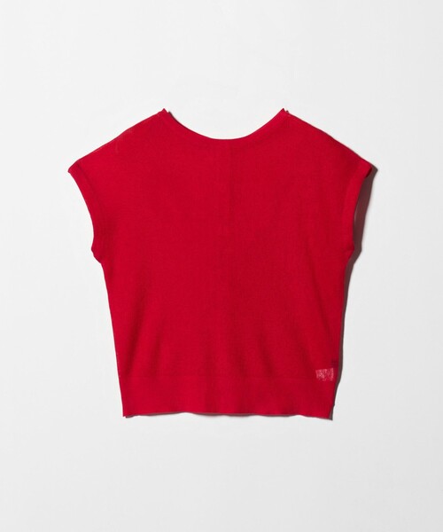 A DAY IN THE LIFE UNITED ARROWS(アデイインザライフユナイテッドアローズ)の「シアーリブ フレンチスリーブニット 2WAY ‐ウォッシャブル‐ <A DAY IN THE LIFE>(ニット/セーター・レディース・レッド/ナチュラル/ライトグレー/ネイビー・FREE)」の7枚目の写真