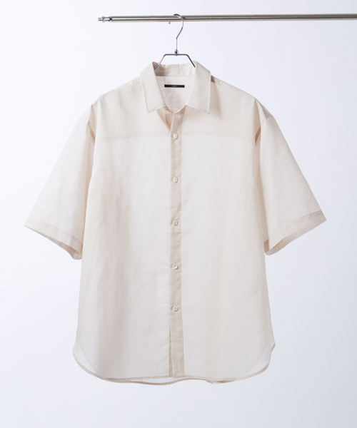 EDIFICE(エディフィス)の「シアー レギュラー シャツ(シャツ/ブラウス・メンズ・ブラウン/アイボリー・LARGE/MEDIUM)」の1枚目の写真