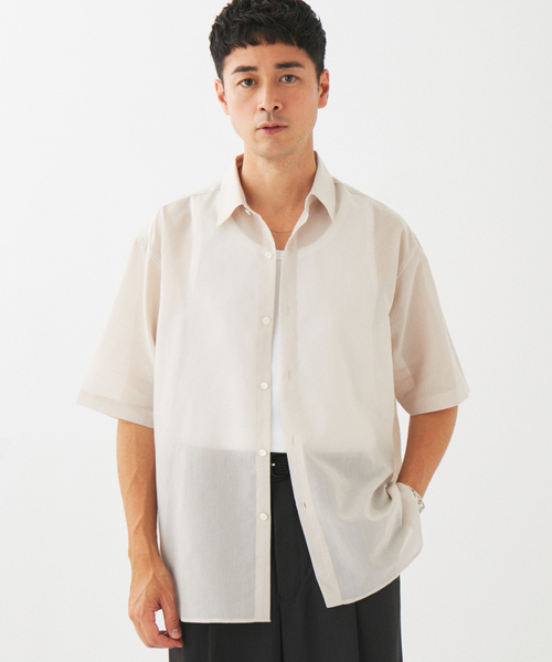 EDIFICE(エディフィス)の「シアー レギュラー シャツ(シャツ/ブラウス・メンズ・ブラウン/アイボリー・LARGE/MEDIUM)」の5枚目の写真