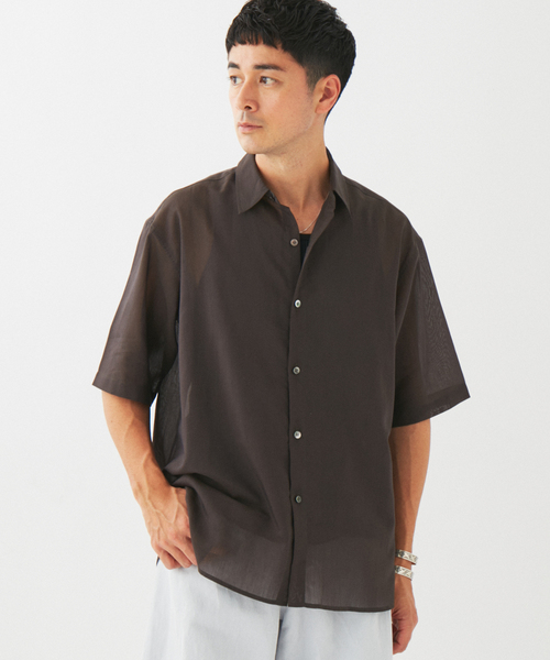 EDIFICE(エディフィス)の「シアー レギュラー シャツ(シャツ/ブラウス・メンズ・ブラウン/アイボリー・LARGE/MEDIUM)」の15枚目の写真