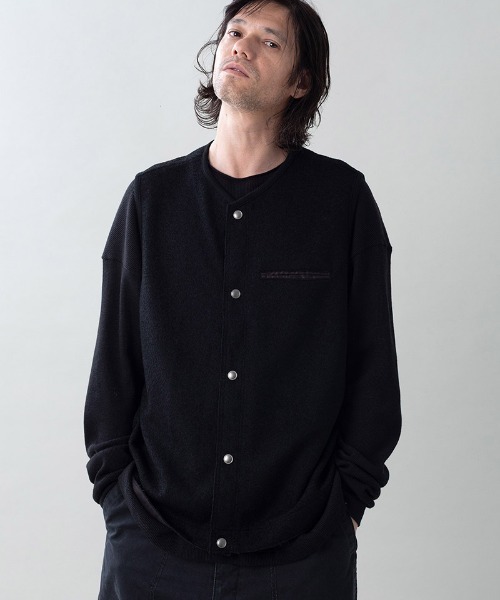 EGO TRIPPING(エゴトリッピング)の「mcg3846-BOUCLE-VEST ブークレーベスト(666704)(ベスト・メンズ・ネイビー/ベージュ/ブラック・48/46)」の2枚目の写真