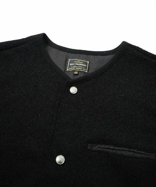 EGO TRIPPING(エゴトリッピング)の「mcg3846-BOUCLE-VEST ブークレーベスト(666704)(ベスト・メンズ・ネイビー/ベージュ/ブラック・48/46)」の11枚目の写真