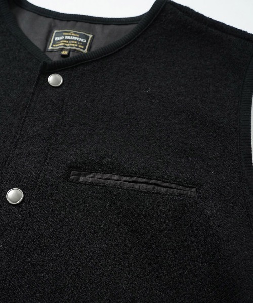 EGO TRIPPING(エゴトリッピング)の「mcg3846-BOUCLE-VEST ブークレーベスト(666704)(ベスト・メンズ・ネイビー/ベージュ/ブラック・48/46)」の12枚目の写真