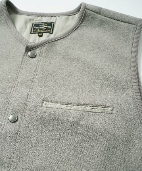 EGO TRIPPING(エゴトリッピング)の「mcg3846-BOUCLE-VEST ブークレーベスト(666704)(ベスト・メンズ・ネイビー/ベージュ/ブラック・48/46)」の18枚目の写真