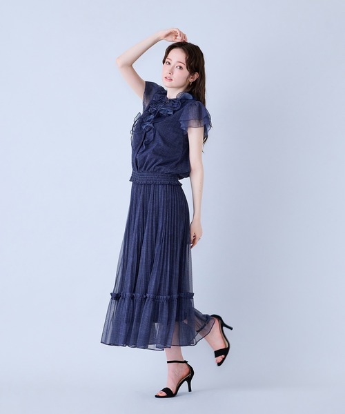 Audie a Muses(オーディアミューズ)の「チェック・デニムプリントプリーツスカート(スカート・レディース・ネイビー/ベージュ・38/42)」の18枚目の写真