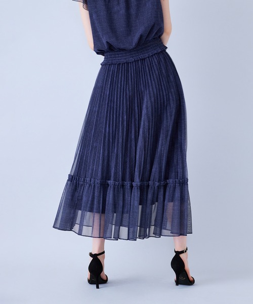 Audie a Muses(オーディアミューズ)の「チェック・デニムプリントプリーツスカート(スカート・レディース・ネイビー/ベージュ・38/42)」の22枚目の写真