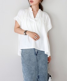接触冷感》フレンチタックスリーブ ドロストTシャツ（Tシャツ