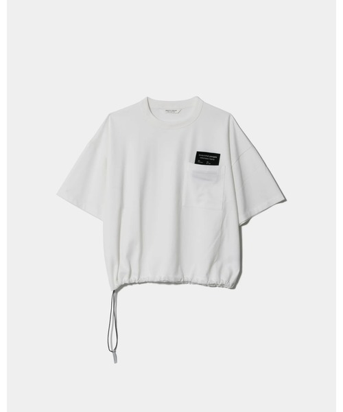 beautiful people(ビューティフルピープル)の「【beautiful people/ビューティフルピープル】suvin compact jersey big QOL tag T/ビッグTEE(Tシャツ/カットソー・レディース・ブラック/オフホワイト・38)」の2枚目の写真
