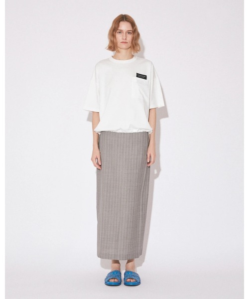 beautiful people(ビューティフルピープル)の「【beautiful people/ビューティフルピープル】suvin compact jersey big QOL tag T/ビッグTEE(Tシャツ/カットソー・レディース・ブラック/オフホワイト・38)」の4枚目の写真