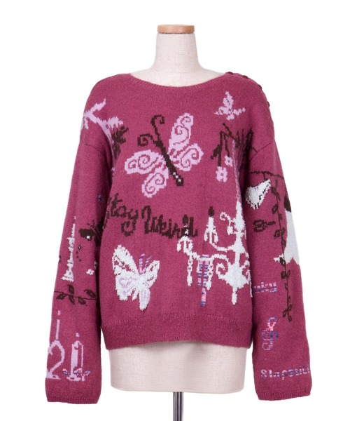 rurumu:(ルルムウ)の「rurumu:/ルルムウ/“rebelka” 2way off shoulder pullover(ニット/セーター・レディース・ライトグレー/ブラック/ピンク/マジェンタ・M/L)」の4枚目の写真