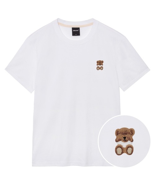 OKSTAR(オクスター)の「ミニミスリーピークマ刺繍半袖(Tシャツ/カットソー・レディース・ネイビー/ホワイト/クリーム/ダークグレー/ダークグリーン/ダークブルー/ライトグレー/グレー/ライトベージュ/カーキ/ブラック・3XL/4XL/2XL/LARGE/X-LARGE/SMALL/MEDIUM)」の1枚目の写真