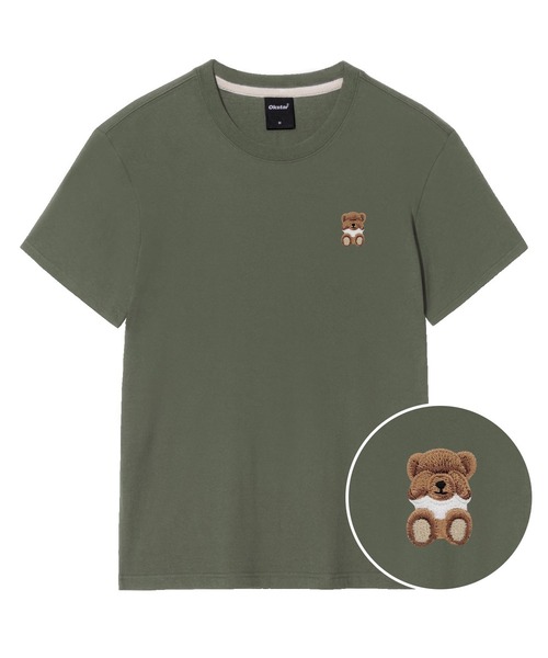 OKSTAR(オクスター)の「ミニミスリーピークマ刺繍半袖(Tシャツ/カットソー・レディース・ネイビー/ホワイト/クリーム/ダークグレー/ダークグリーン/ダークブルー/ライトグレー/グレー/ライトベージュ/カーキ/ブラック・3XL/4XL/2XL/LARGE/X-LARGE/SMALL/MEDIUM)」の9枚目の写真