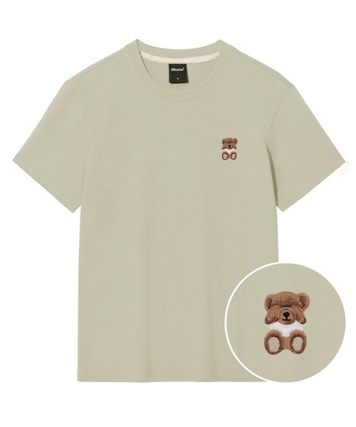 OKSTAR(オクスター)の「ミニミスリーピークマ刺繍半袖(Tシャツ/カットソー・レディース・ネイビー/ホワイト/クリーム/ダークグレー/ダークグリーン/ダークブルー/ライトグレー/グレー/ライトベージュ/カーキ/ブラック・3XL/4XL/2XL/LARGE/X-LARGE/SMALL/MEDIUM)」の7枚目の写真