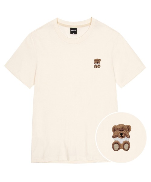 OKSTAR(オクスター)の「ミニミスリーピークマ刺繍半袖(Tシャツ/カットソー・レディース・ネイビー/ホワイト/クリーム/ダークグレー/ダークグリーン/ダークブルー/ライトグレー/グレー/ライトベージュ/カーキ/ブラック・3XL/4XL/2XL/LARGE/X-LARGE/SMALL/MEDIUM)」の6枚目の写真