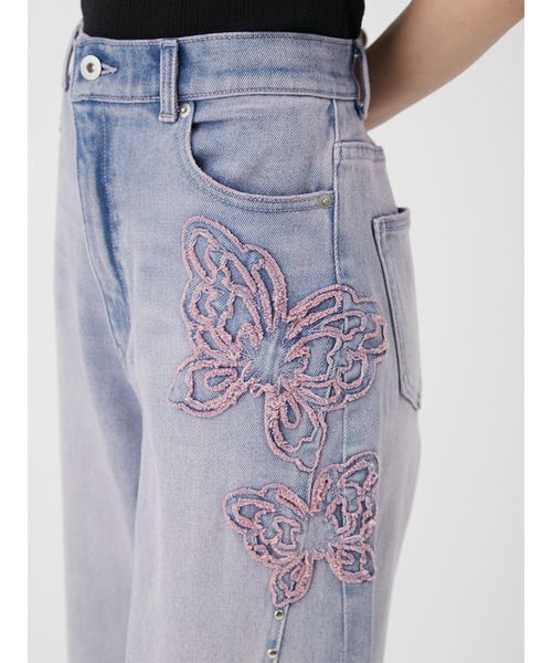 LILY BROWN(リリーブラウン)の「【LILY BROWN×ANNA SUI】バタフライワイドデニムパンツ(デニムパンツ・レディース・その他/ピンク/ライトブルー・0/1)」の12枚目の写真