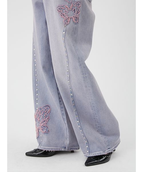 LILY BROWN(リリーブラウン)の「【LILY BROWN×ANNA SUI】バタフライワイドデニムパンツ(デニムパンツ・レディース・その他/ピンク/ライトブルー・0/1)」の15枚目の写真