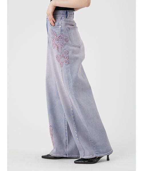 LILY BROWN(リリーブラウン)の「【LILY BROWN×ANNA SUI】バタフライワイドデニムパンツ(デニムパンツ・レディース・その他/ピンク/ライトブルー・0/1)」の18枚目の写真