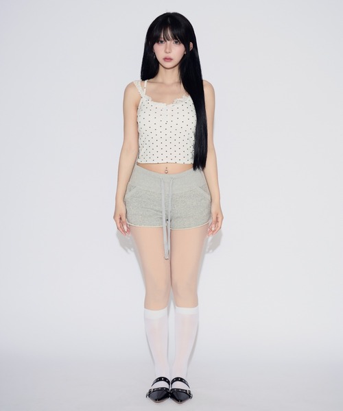 tinkerend（ティンカーエンド）の「Cross Frill Dot Camisole / クロスフリルドットキャミソール（キャミソール・レディース・ブラック/ホワイト・FREE）」の19枚目の写真