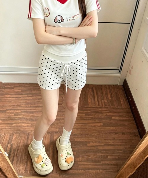 shyam inspiration（シャムインスピレーション）の「ドットスウェットショートパンツ（その他パンツ・レディース・ブラック/グレー/ホワイト・M/L）」の4枚目の写真