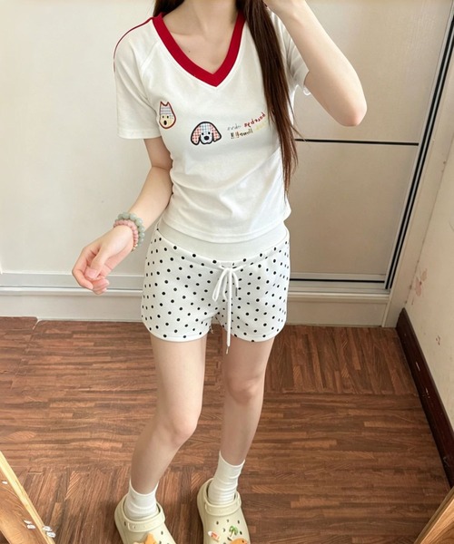 shyam inspiration（シャムインスピレーション）の「ドットスウェットショートパンツ（その他パンツ・レディース・ブラック/グレー/ホワイト・M/L）」の17枚目の写真