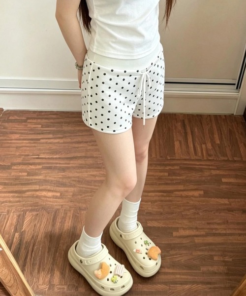 shyam inspiration（シャムインスピレーション）の「ドットスウェットショートパンツ（その他パンツ・レディース・ブラック/グレー/ホワイト・M/L）」の6枚目の写真