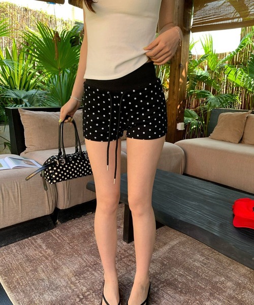 shyam inspiration（シャムインスピレーション）の「ドットスウェットショートパンツ（その他パンツ・レディース・ブラック/グレー/ホワイト・M/L）」の9枚目の写真