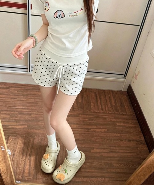 shyam inspiration（シャムインスピレーション）の「ドットスウェットショートパンツ（その他パンツ・レディース・ブラック/グレー/ホワイト・M/L）」の5枚目の写真