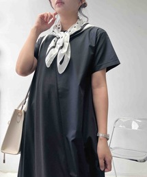 AS KNOW AS plus（アズノゥアズプラス）の「〇ひんやり接触冷感 スカーフ付き フレア半袖ワンピース（ワンピース）」