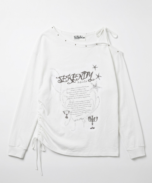 THE GREEN LAB（ザグリーンラボ）の「スタッズワンショルダー ストリングロングスリーブ [ホワイト]（Tシャツ/カットソー・レディース・その他・FREE）」の11枚目の写真