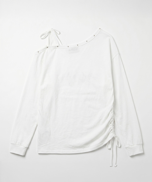THE GREEN LAB（ザグリーンラボ）の「スタッズワンショルダー ストリングロングスリーブ [ホワイト]（Tシャツ/カットソー・レディース・その他・FREE）」の12枚目の写真