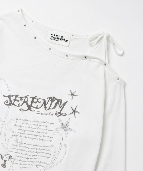 THE GREEN LAB（ザグリーンラボ）の「スタッズワンショルダー ストリングロングスリーブ [ホワイト]（Tシャツ/カットソー・レディース・その他・FREE）」の13枚目の写真