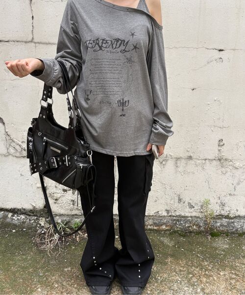 THE GREEN LAB（ザグリーンラボ）の「スタッズワンショルダー ストリングロングスリーブ [ホワイト]（Tシャツ/カットソー・レディース・その他・FREE）」の19枚目の写真