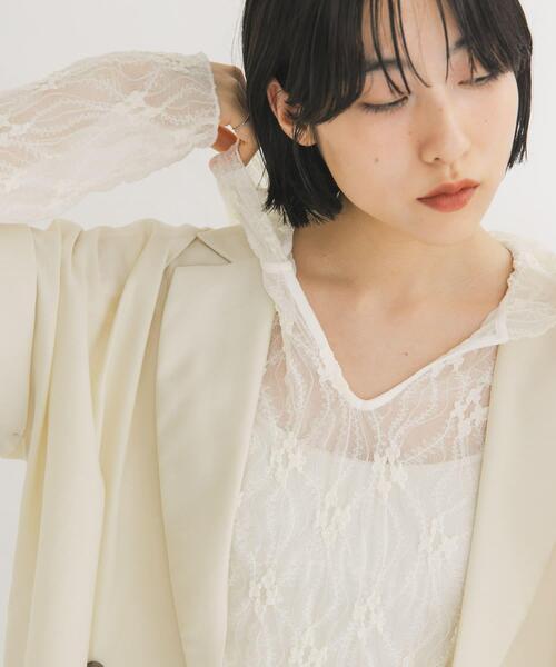 KBF(ケイビーエフ)の「フーディーレーストップス(Tシャツ/カットソー・レディース・アイボリー/ブラック・ONE)」の3枚目の写真