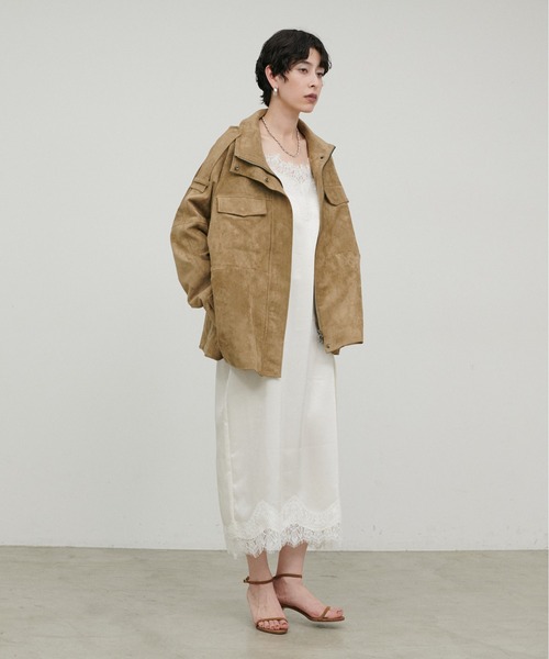 LARUTA(ラルータ)の「【LARUTA】レースツイルサテンキャミワンピース(ワンピース・レディース・オフホワイト/ブラウン/ネイビー・FREE)」の21枚目の写真