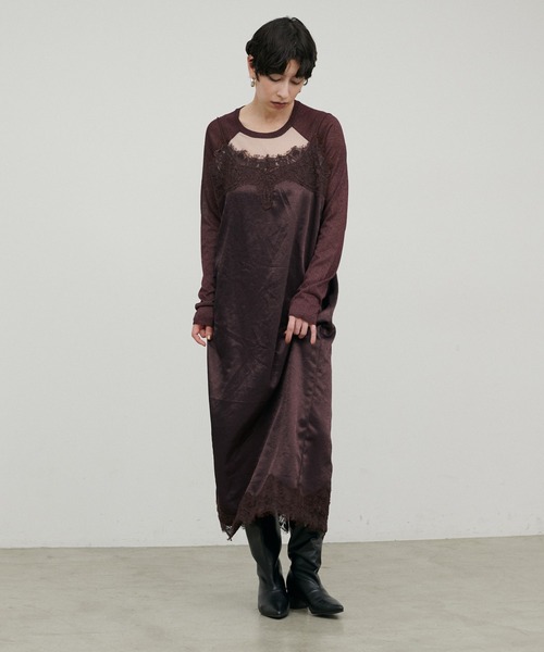 LARUTA(ラルータ)の「【LARUTA】レースツイルサテンキャミワンピース(ワンピース・レディース・オフホワイト/ブラウン/ネイビー・FREE)」の22枚目の写真